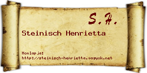 Steinisch Henrietta névjegykártya