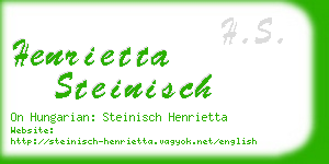 henrietta steinisch business card